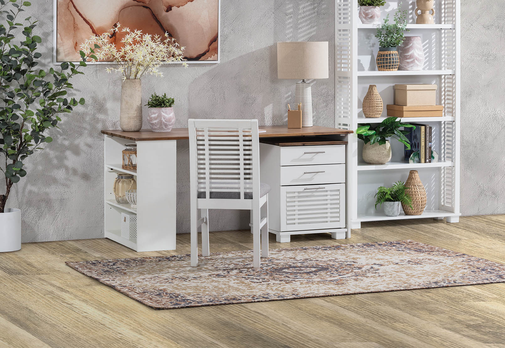 WHITE/PEWTER KOTA Desk Amart Furniture