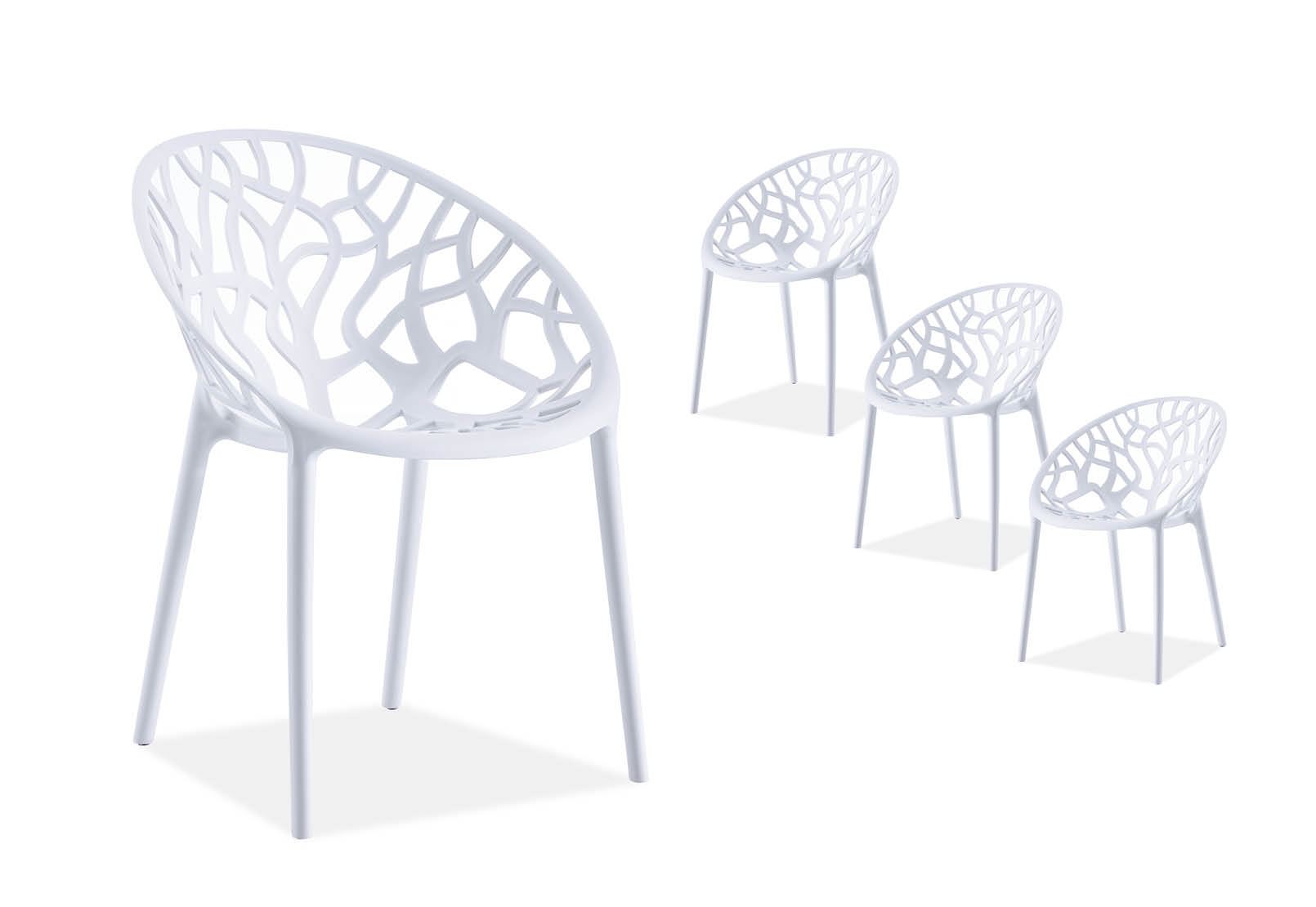 WHITE CORAL HARBOUR White Set of 4 Outdoor Chairs Amart 