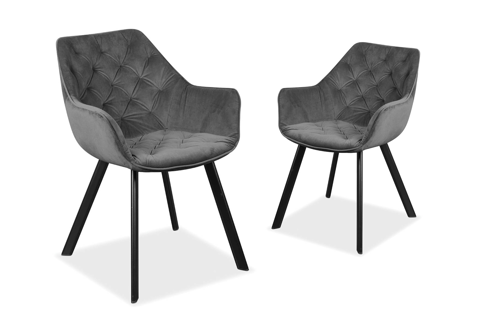 GREY/BLACK CLAREDON Set of 2 Grey/Black Dining Chairs | Amart Furniture