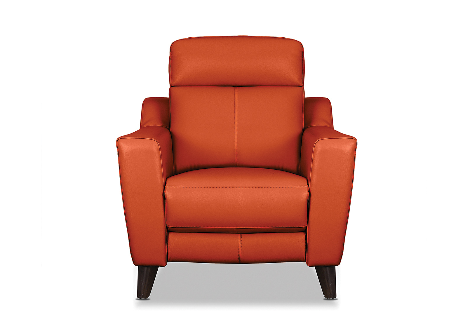 BURNT ORANGE HUGH Leather Electric Recliner Amart Furniture