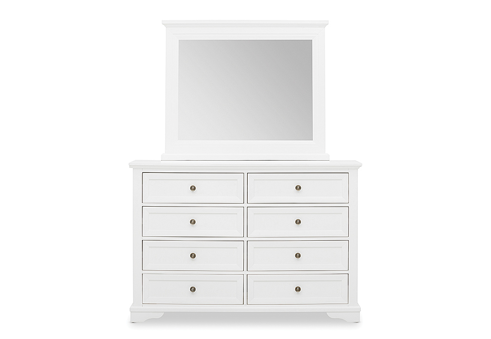 White Chanelle Dresser With Mirror, White Dresser With 3 Mirrors