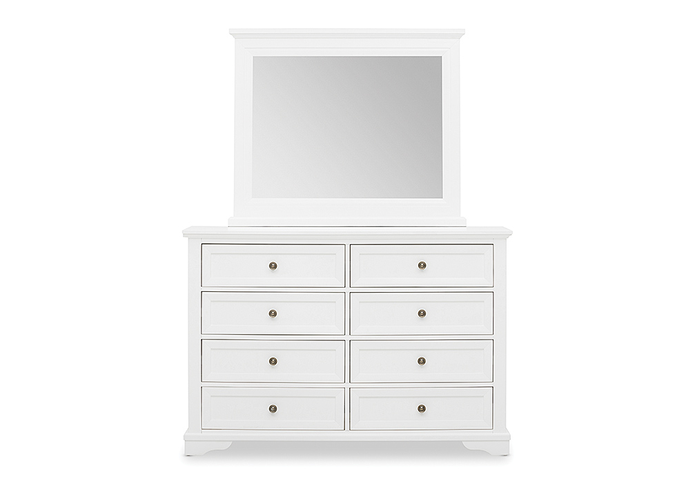 WHITE CHANELLE Dresser with Mirror Amart Furniture