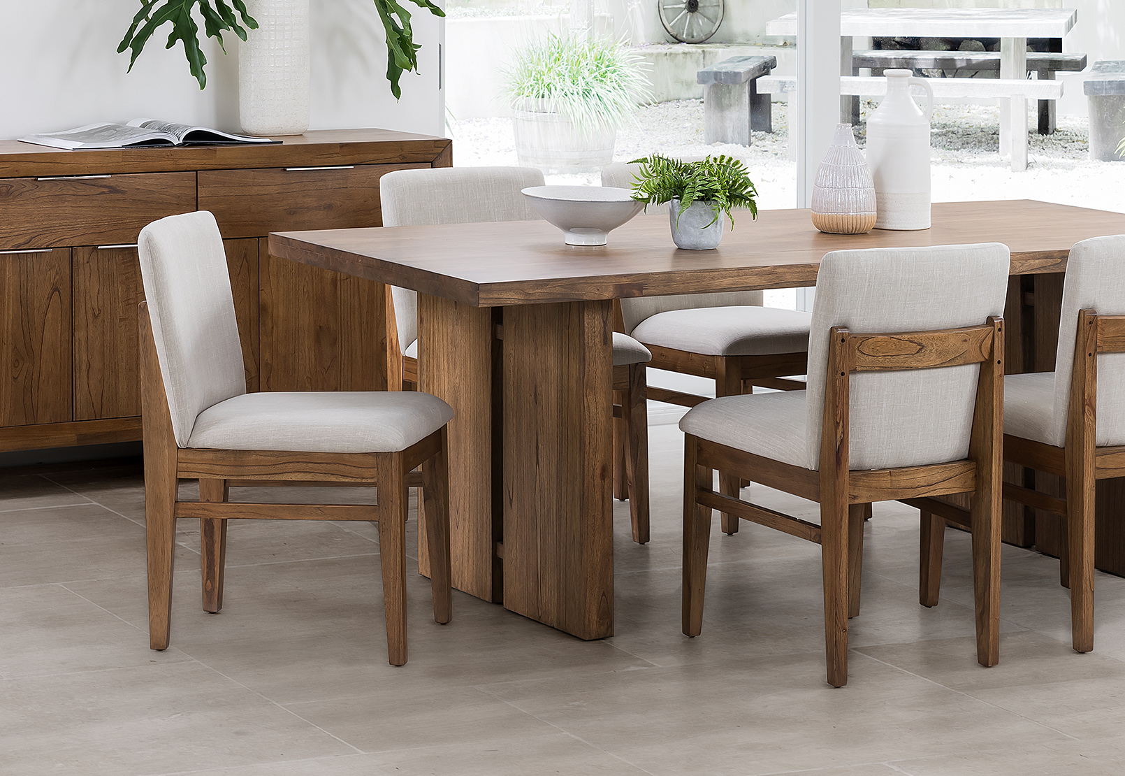 LIGHT WALNUT SORVINO 2100 Dining Table Amart Furniture