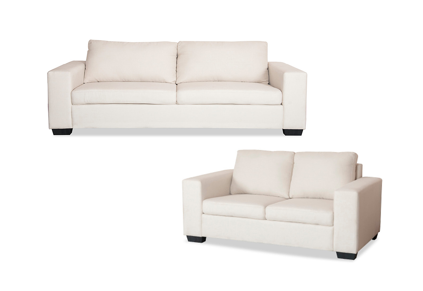 NATURAL BONZA Fabric Sofa Pair