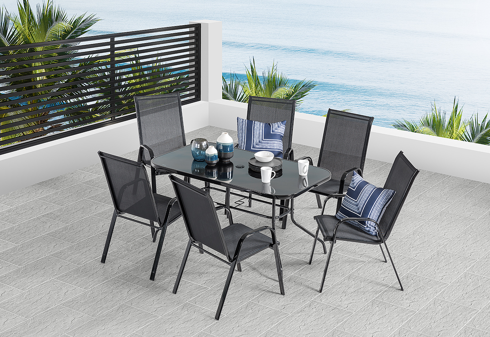 BLACK SAILOR 7 Piece Outdoor Setting | Amart Furniture