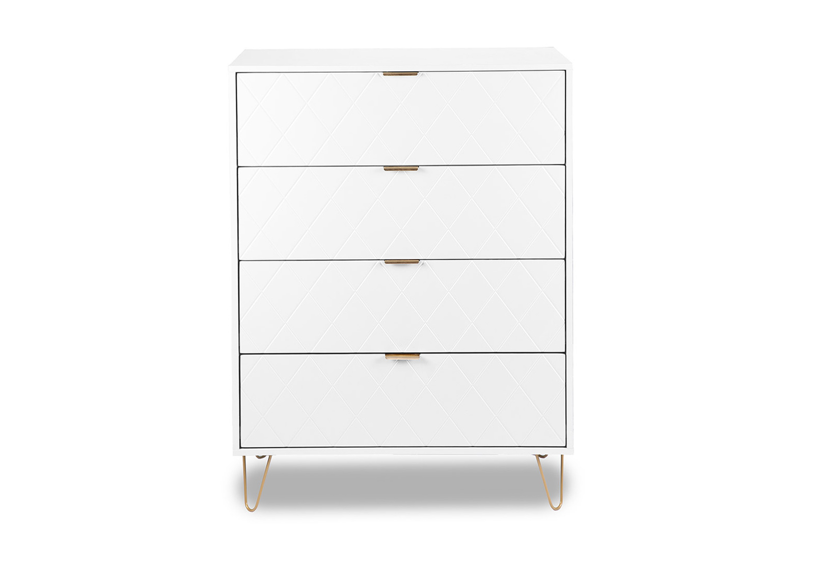 WHITE DORSEY White 4 Drawer Wide Tall Chest Amart Furniture