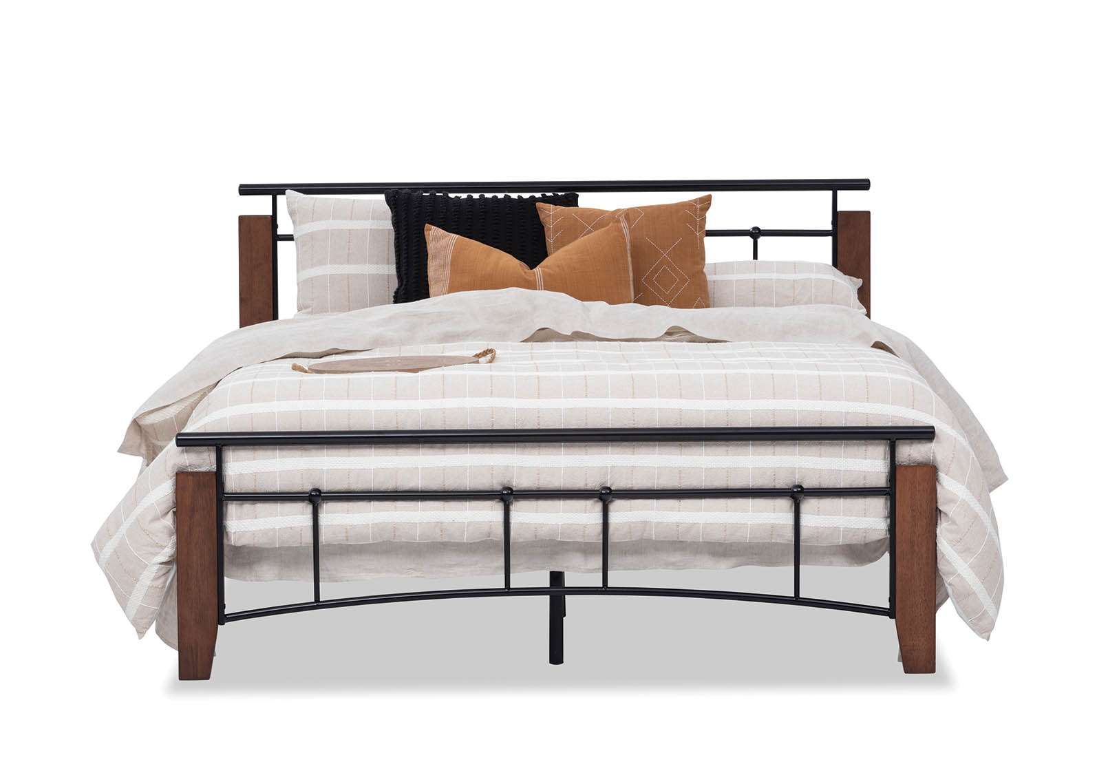 BLACK/TIMBER SAN BERNARDO Queen Bed Amart Furniture
