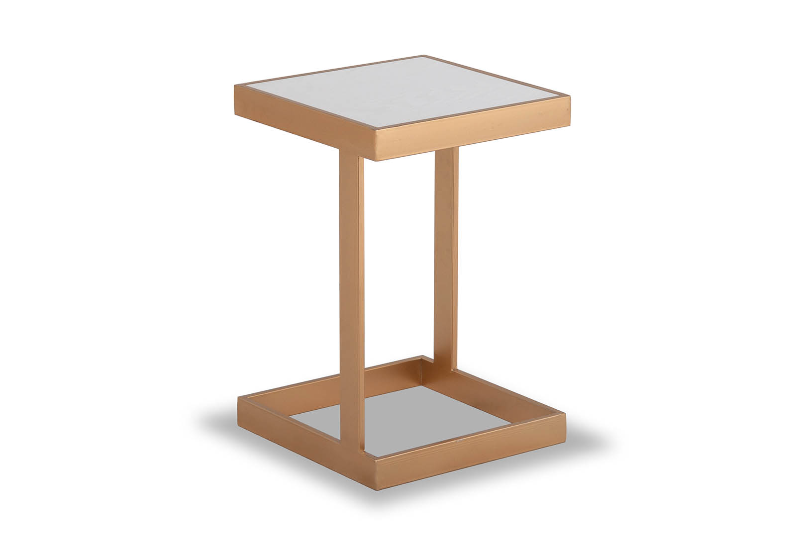 WHITE/GOLD THURMOND Lamp Table Amart Furniture