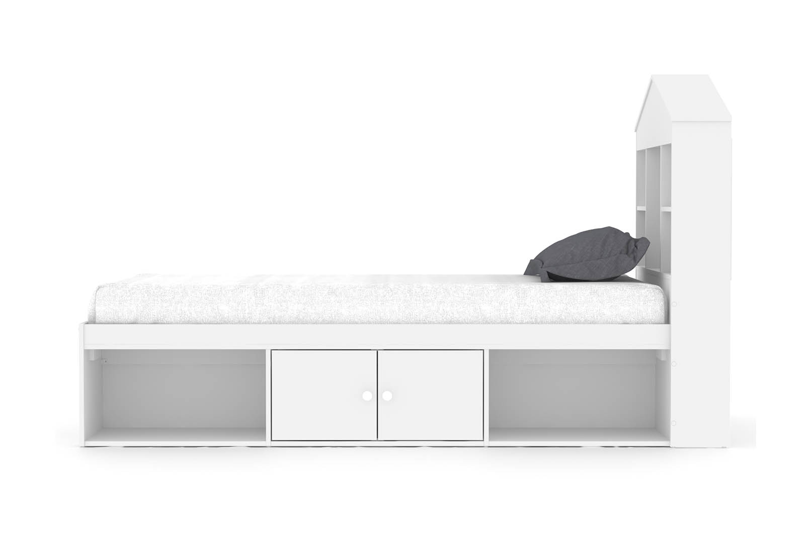 WHITE MERRITT Single Bed with Storage Base