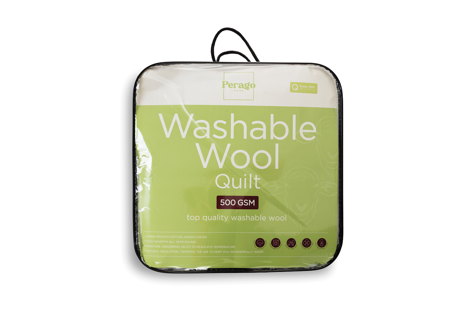 WHITE KING WASHABLE WOOL QUILT Washable Wool Quilt 500gms