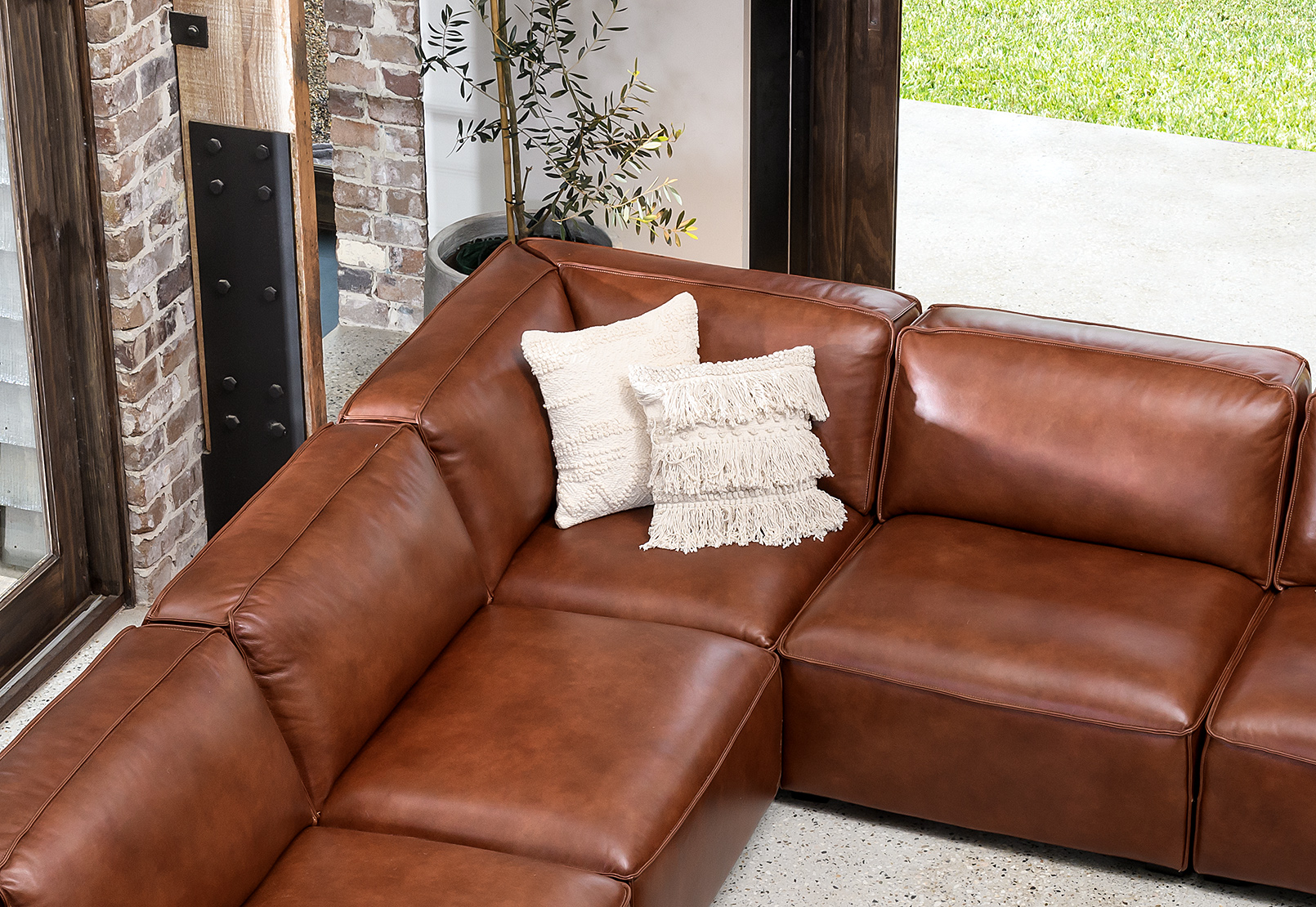 amart leather sofa bed