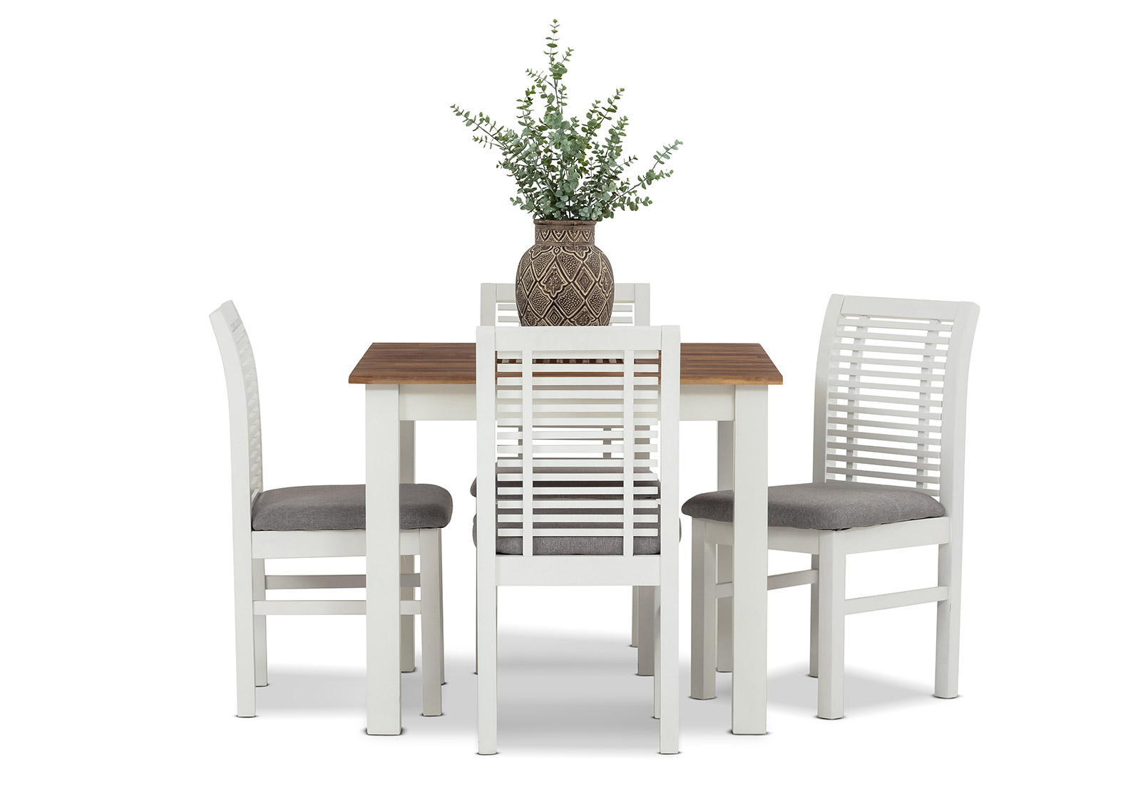 WHITE/PEWTER SANTO ANDRE 5 Piece Dining Suite