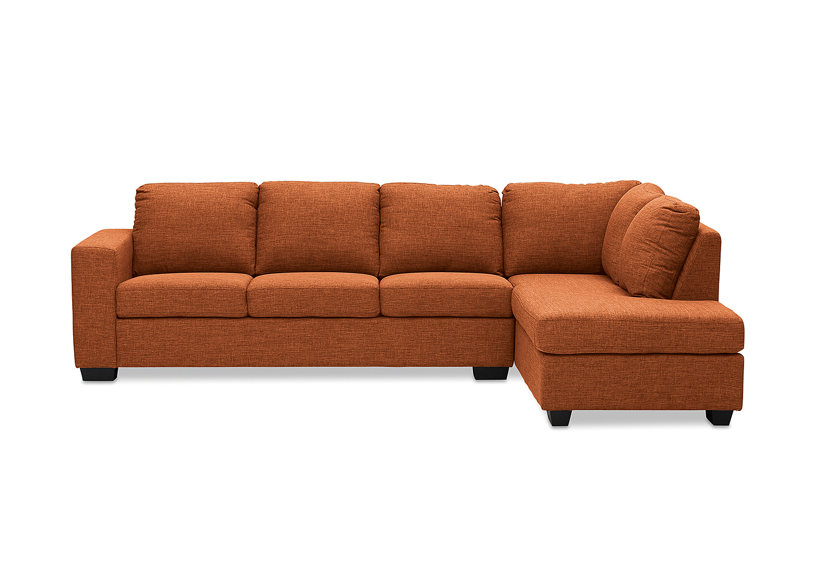 ORANGE BONZA Fabric Corner Lounge with RHF Chaise