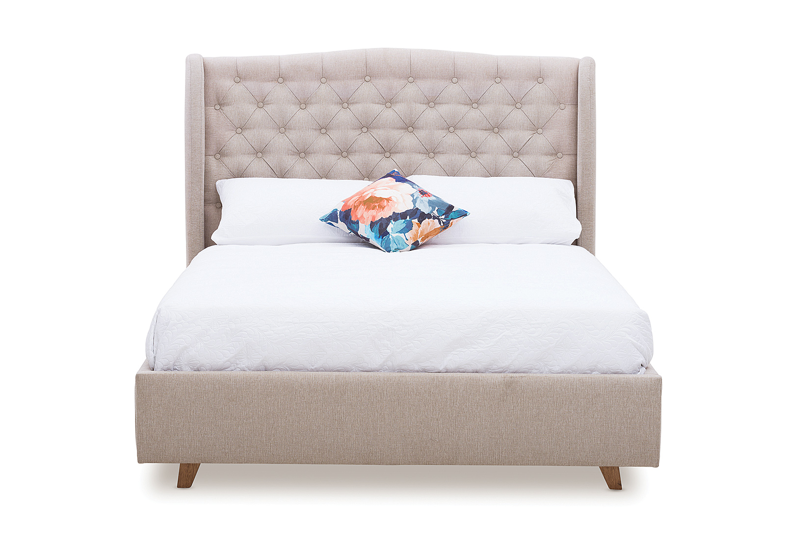 PEBBLE ARAGON Fabric King Bed Amart Furniture