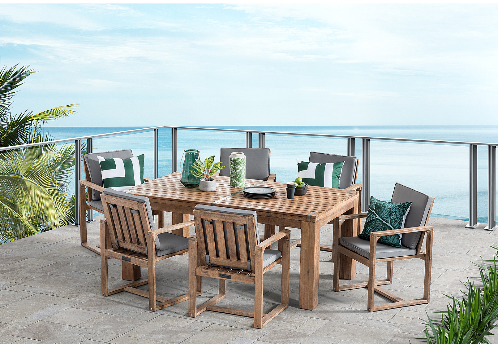 LIGHT GREY SHADOW2 7 Piece Outdoor Setting