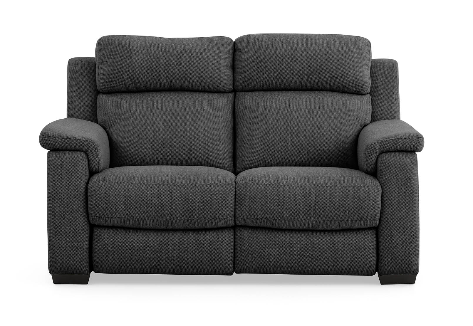 CHARCOAL CAPELLO Fabric 2 Seater Sofa with 2 Inbuilt Electric Recliners