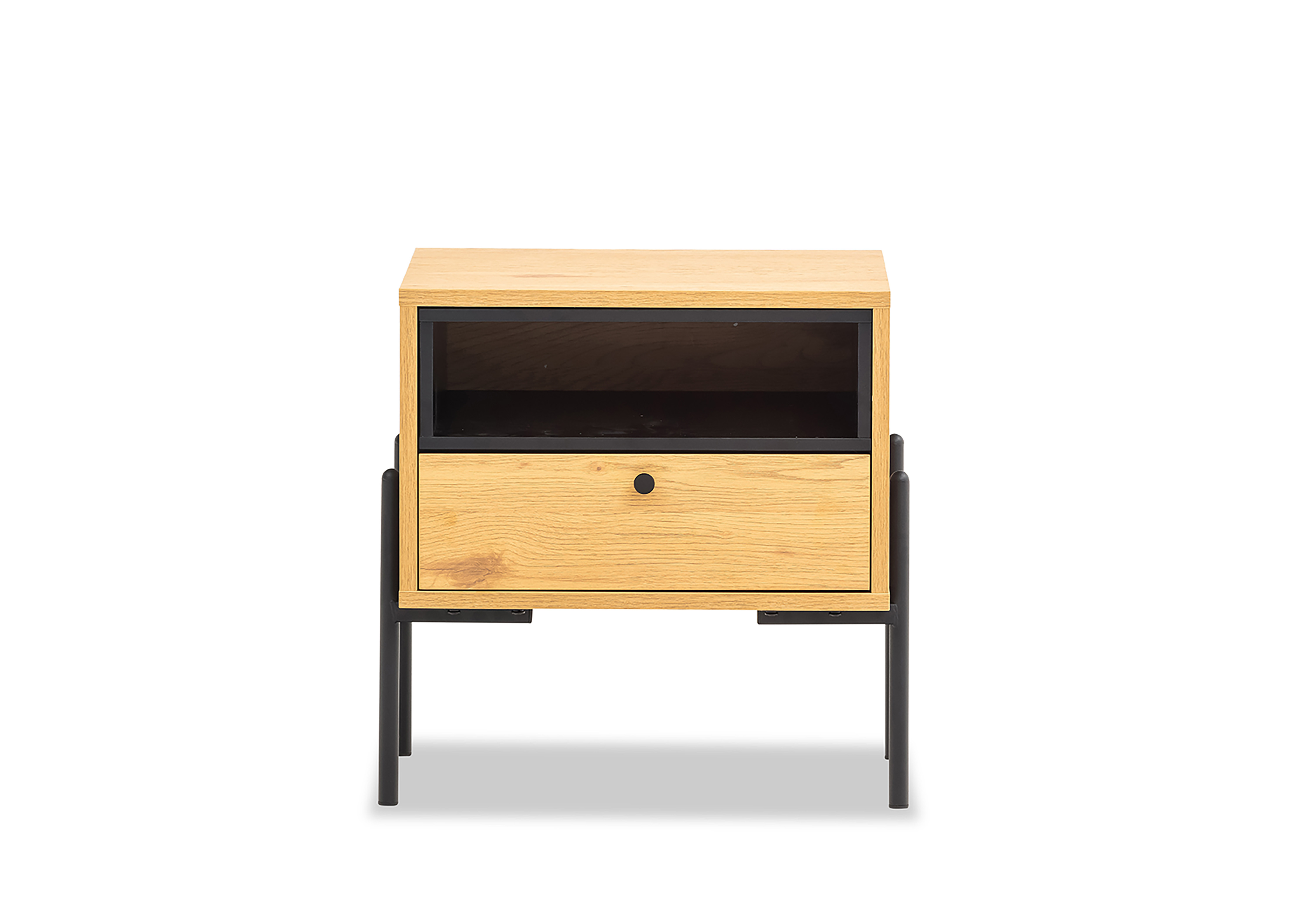 NATURAL/BLACK FOWLER Bedside Amart Furniture