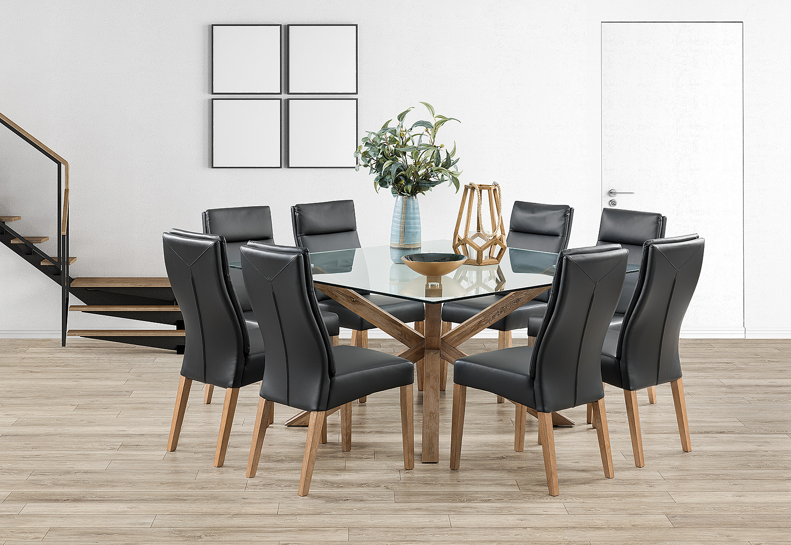Promenade 9 Piece Dining with Asheville Chairs Amart