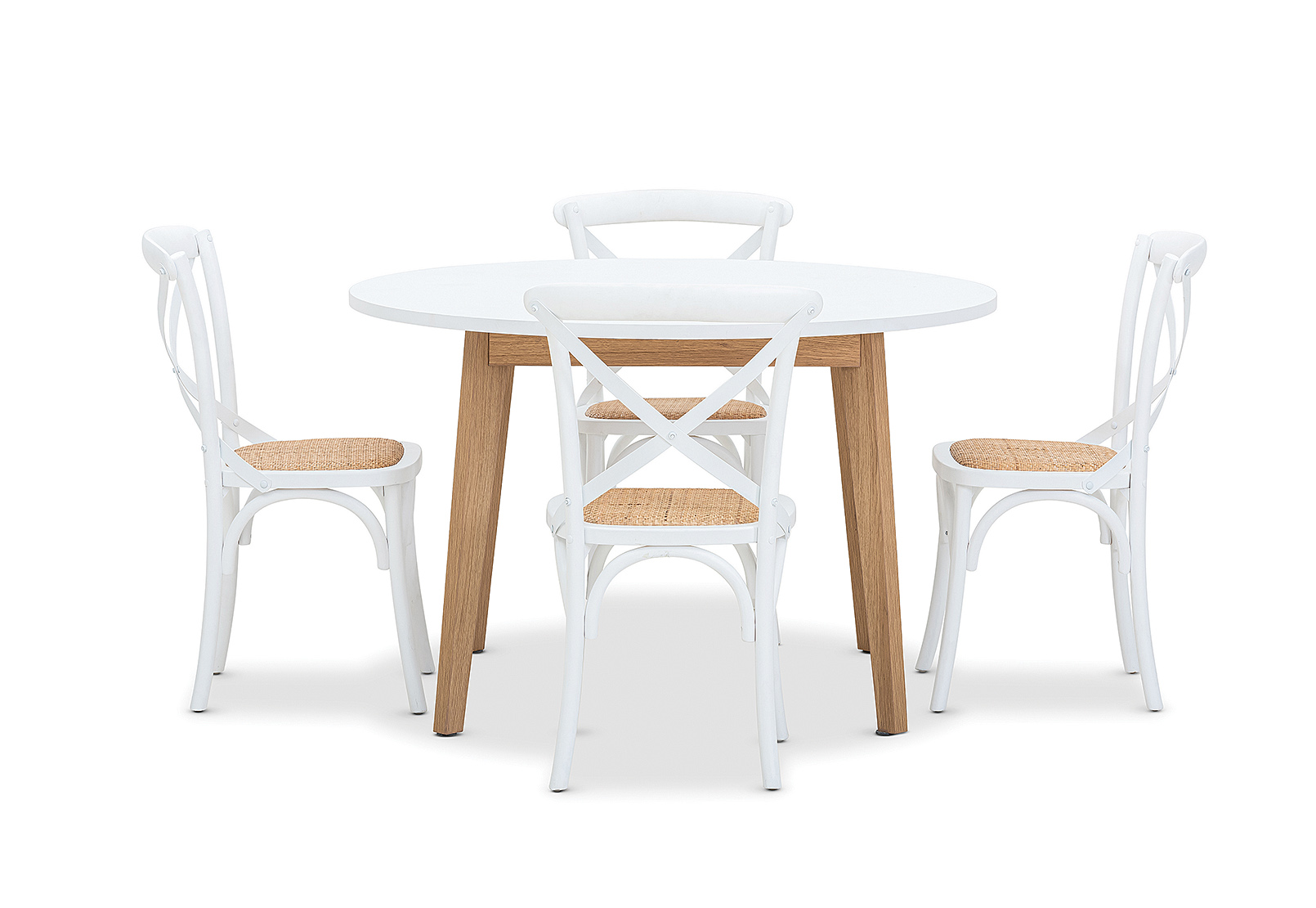 ANTIQUE WHITE ALYSSA 5 Piece Dining Suite with Bordeaux Dining Chairs