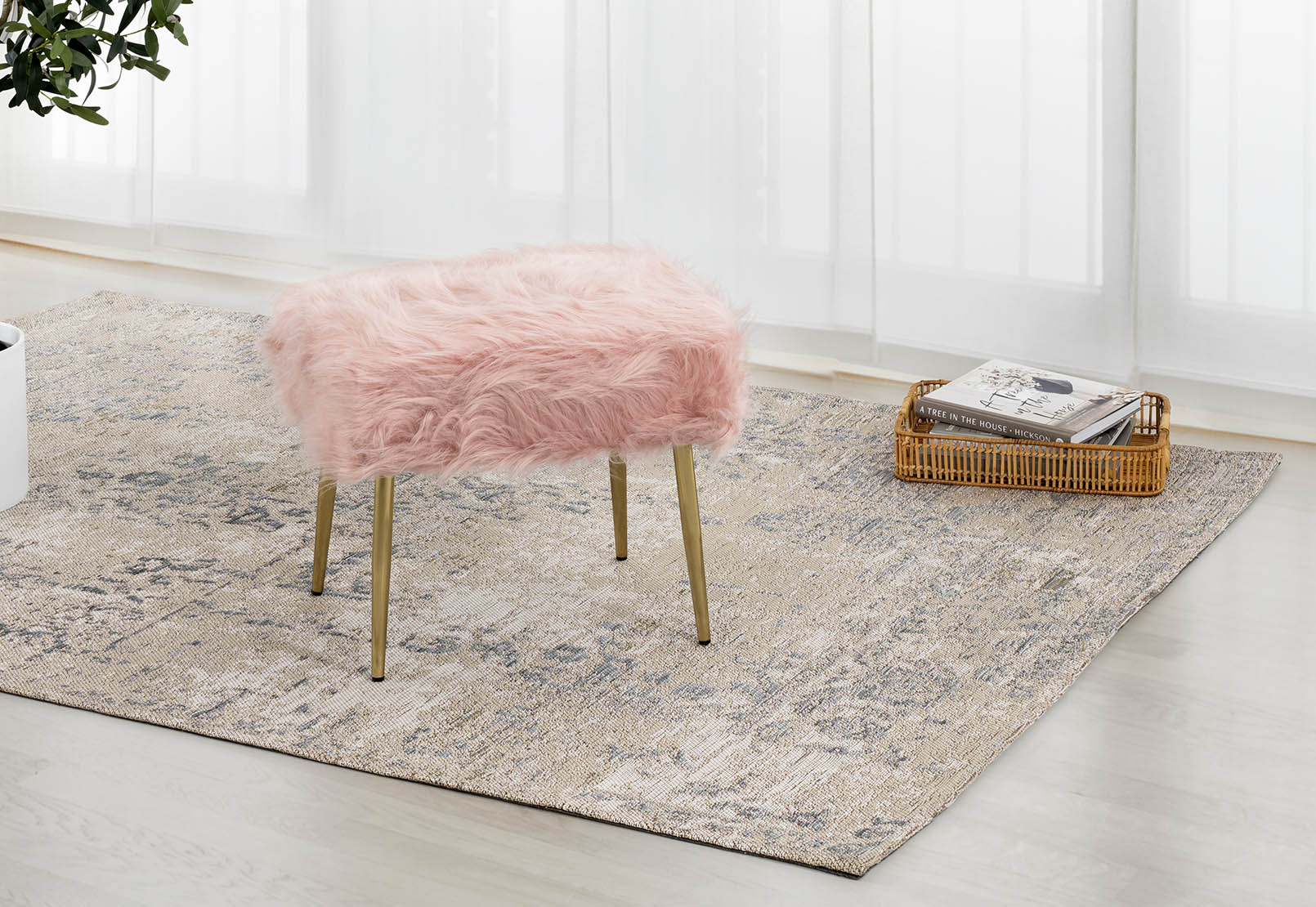 PINK PAULETTE Pink Stool Amart Furniture