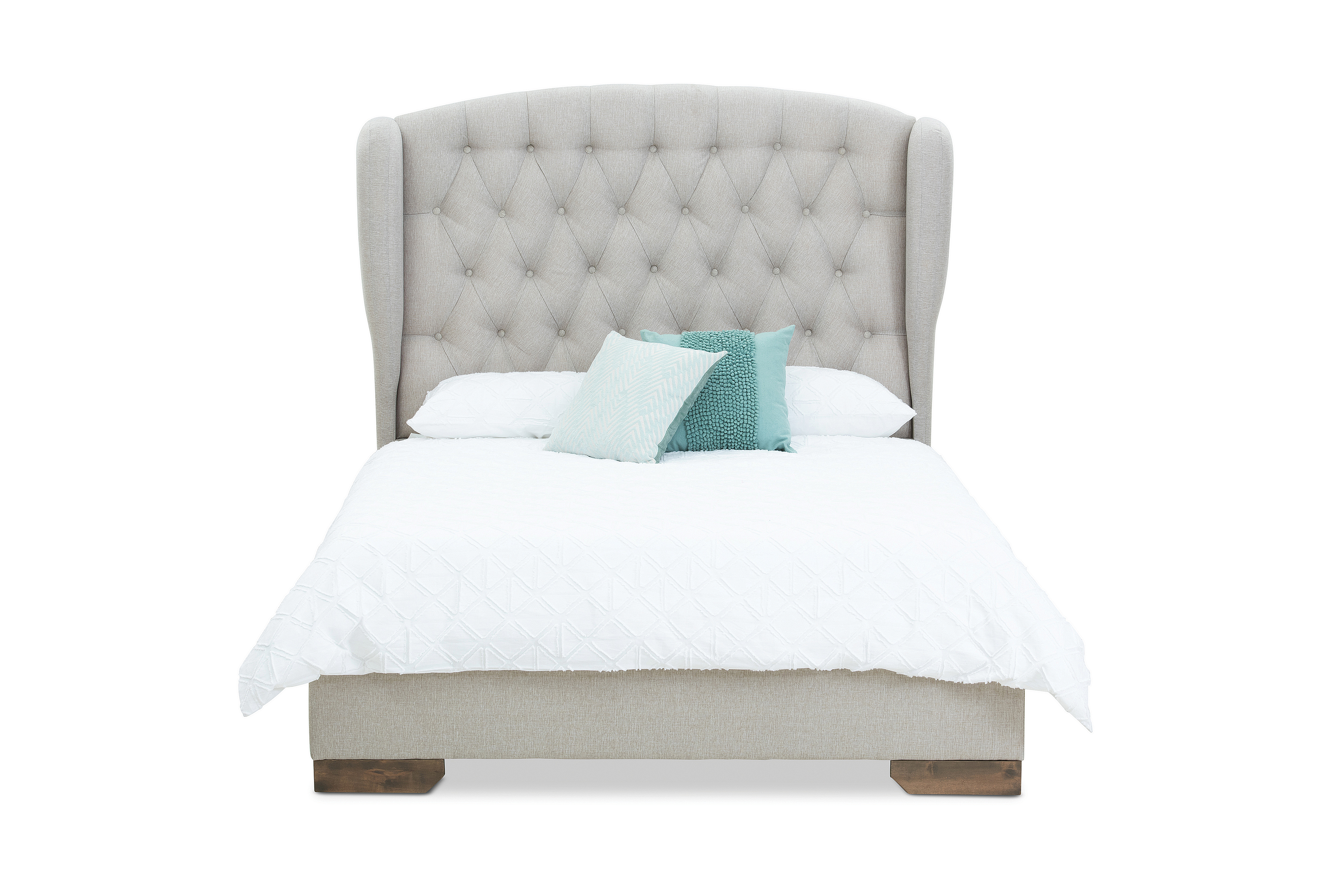 BEIGE AVA Queen Bed Amart Furniture