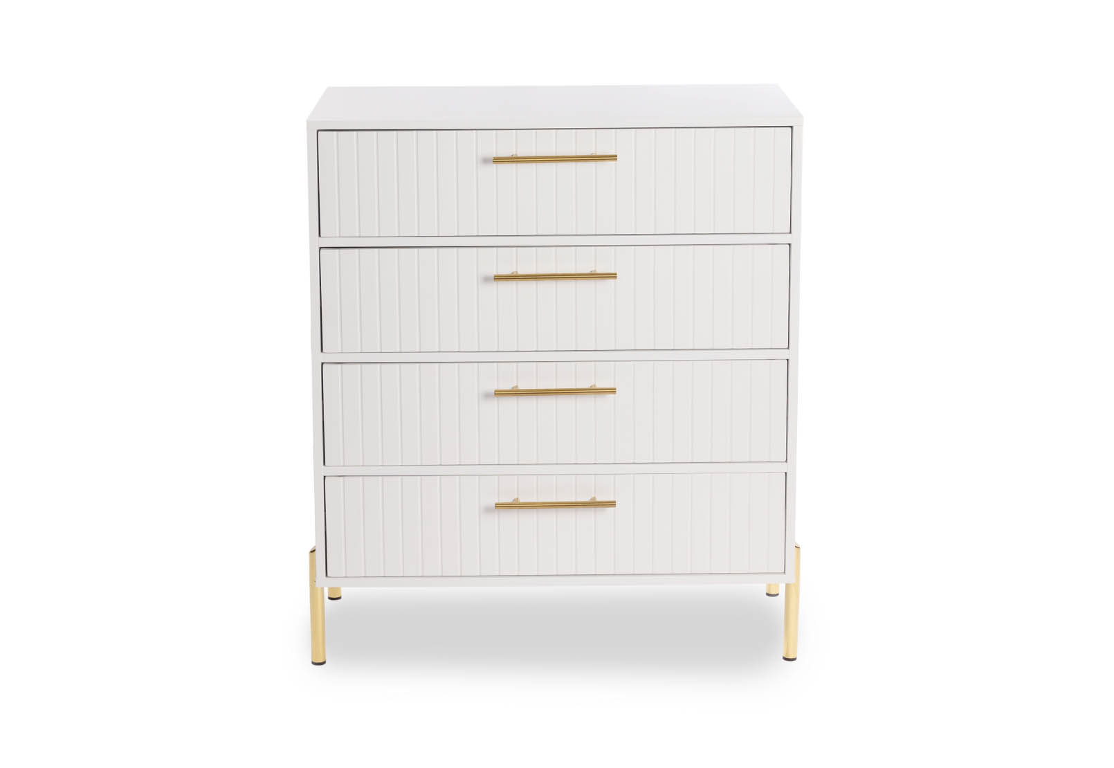 WHITE DELGADO White 4 Drawer Tall Chest Amart Furniture