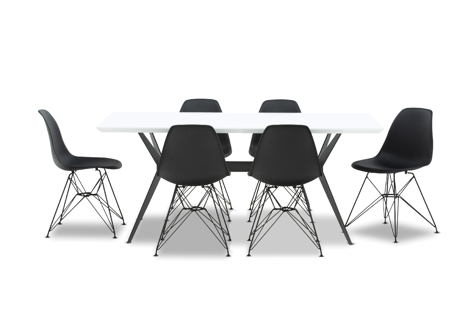 BLACK BLAZE 7 Piece Dining Suite with Overo Dining Chairs Amart Furniture