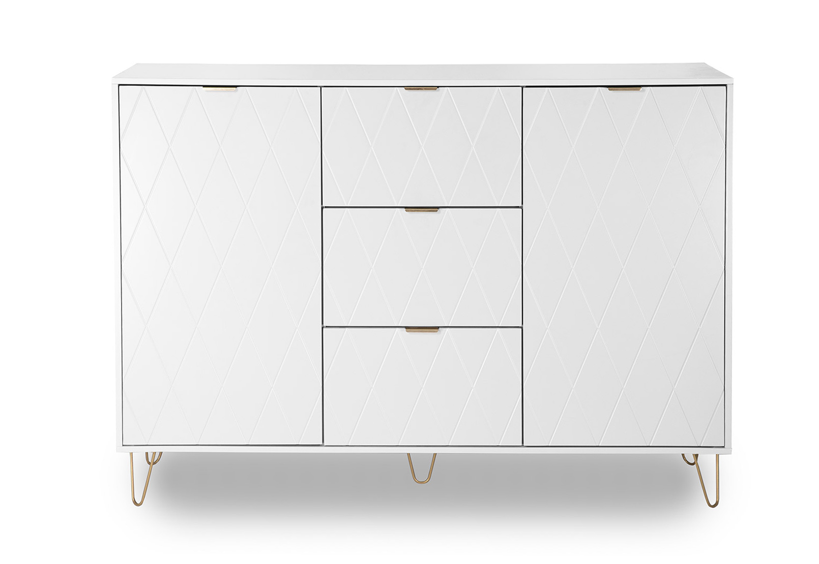 WHITE DORSEY White 3 Drawer 2 Door Buffet Amart Furniture