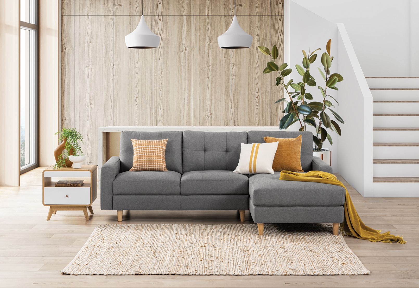 Amart phoebe 3 seater chaise deals