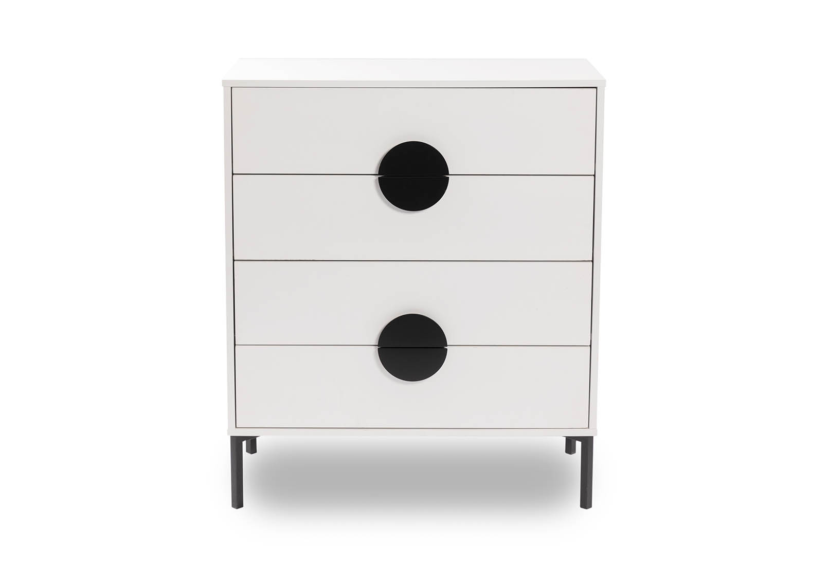 WHITE CALHOUN 4 Drawer Tall Chest Amart Furniture