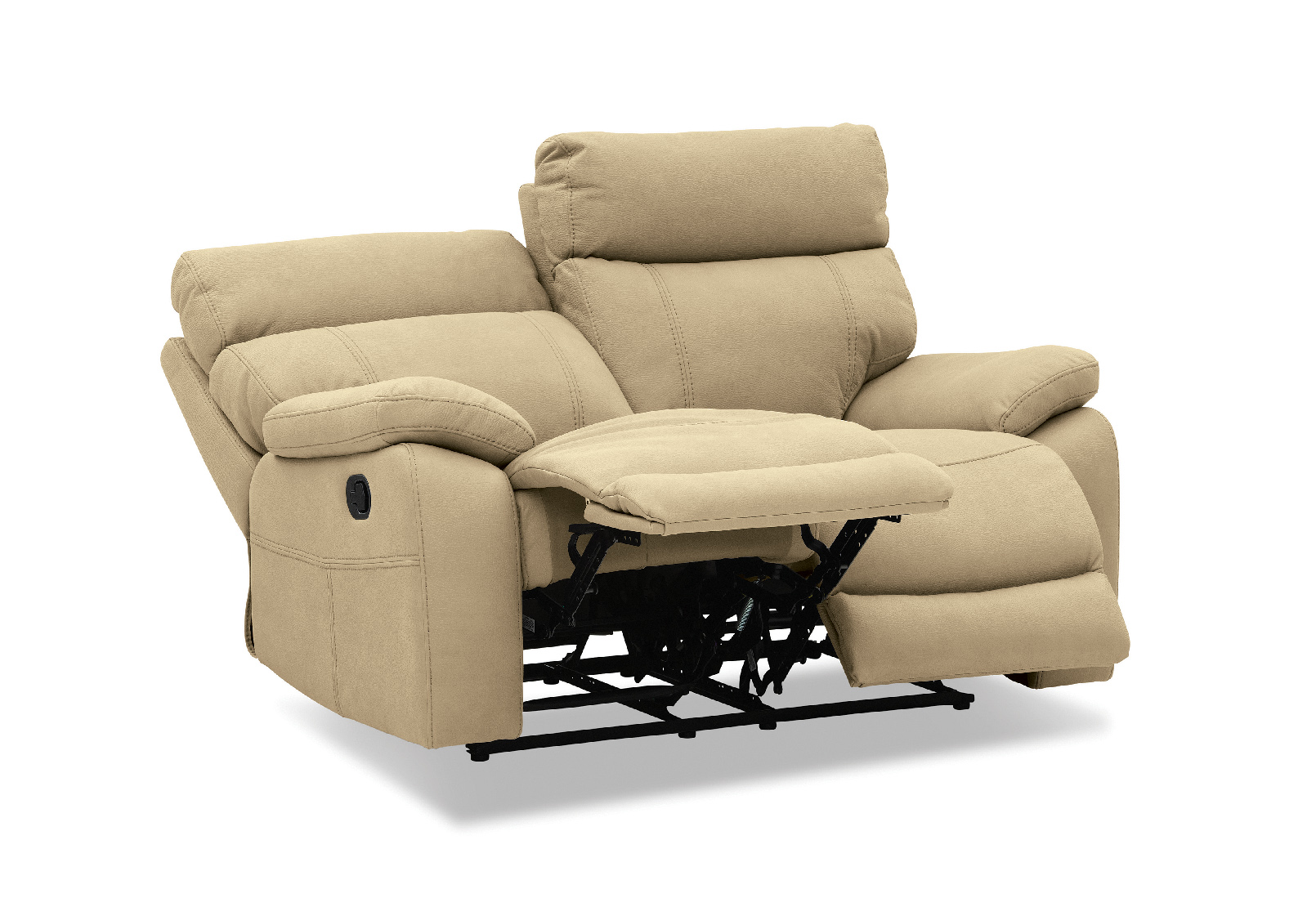OATMEAL ALFRED Fabric 2 Seater with Inbuilt Recliners
