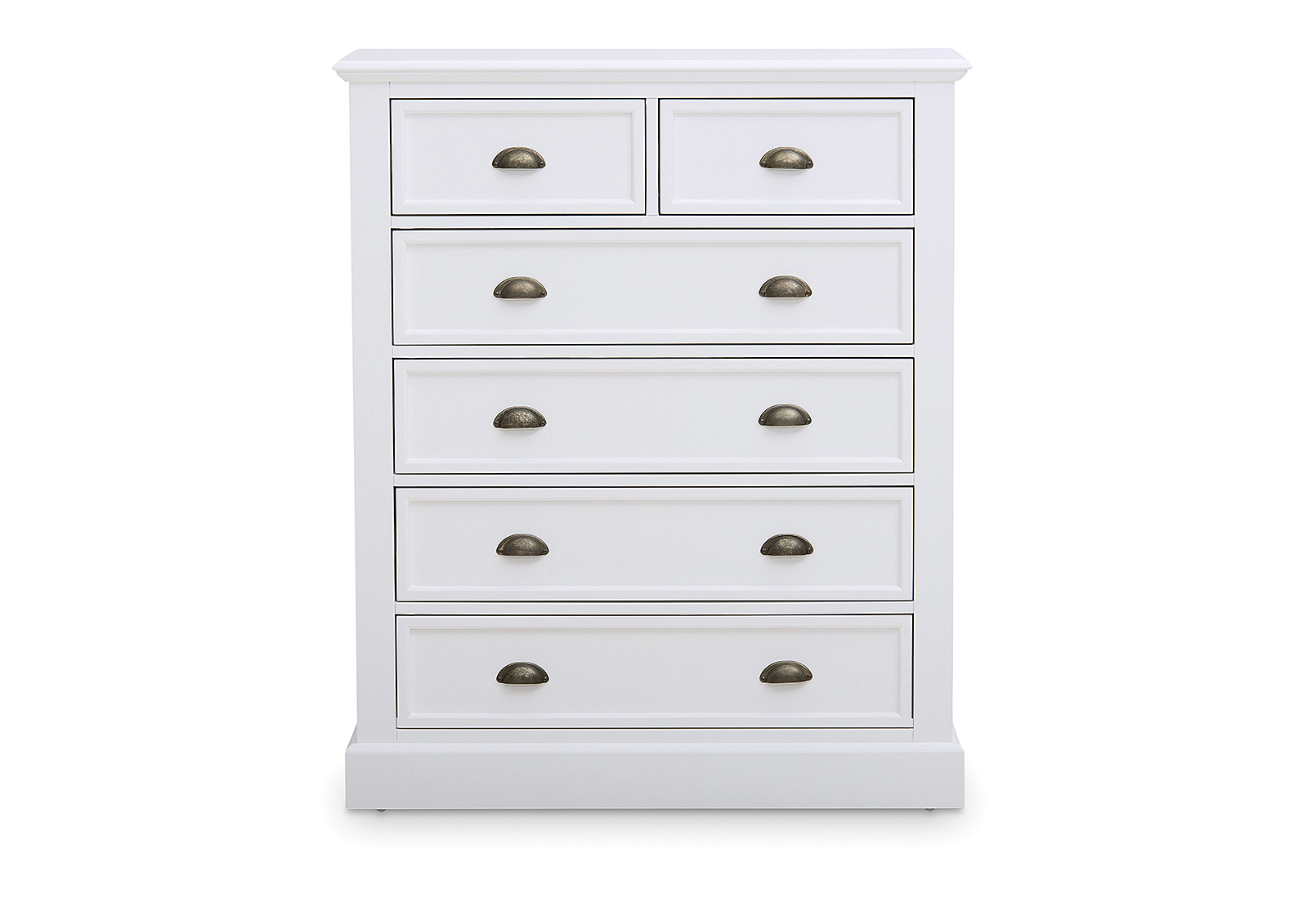 WHITE CHRYSTELLE 6 Drawer Tall Chest