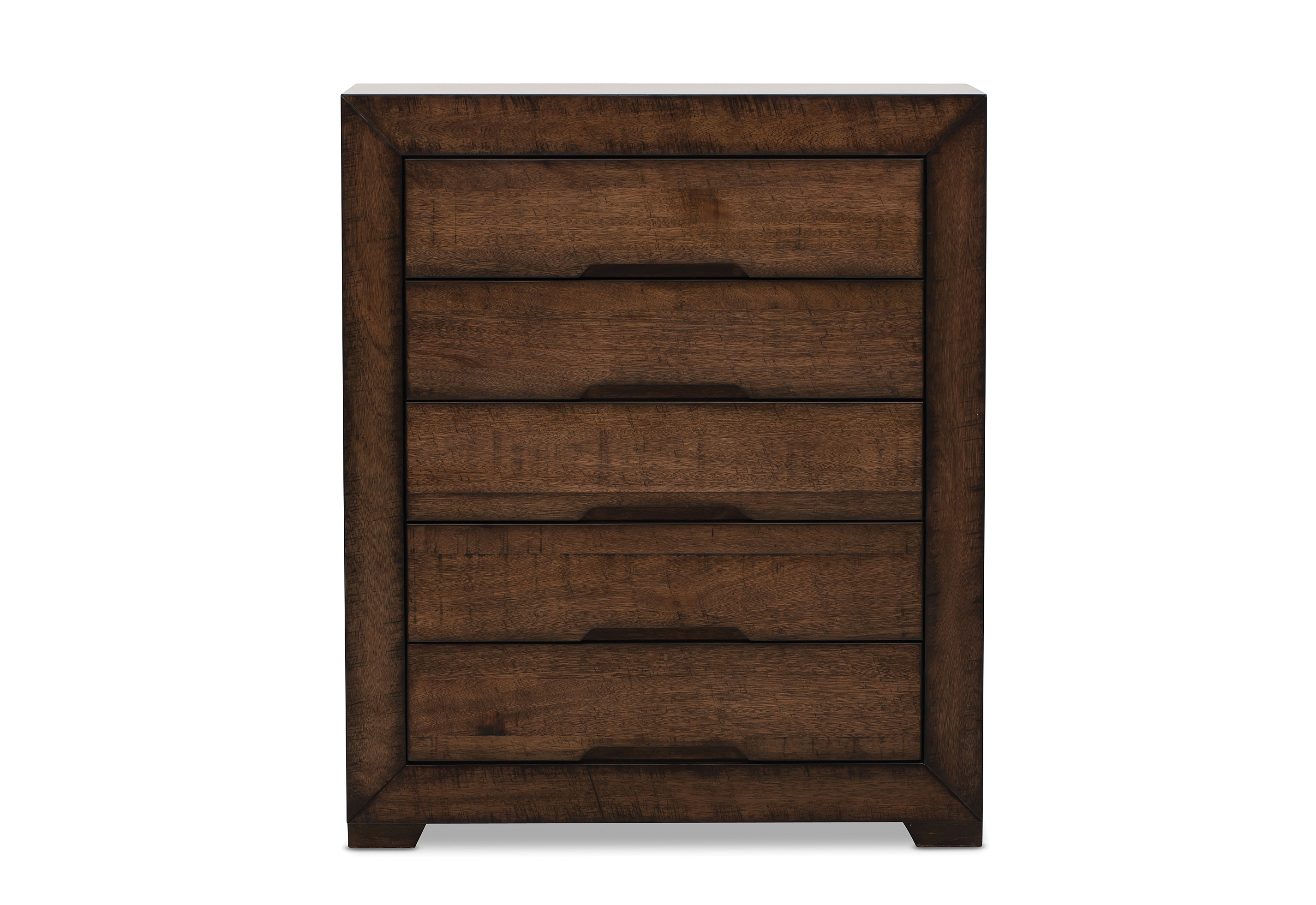 RUSTIC BROWN BOULDER 5 Drawer Tall Chest Amart Furniture