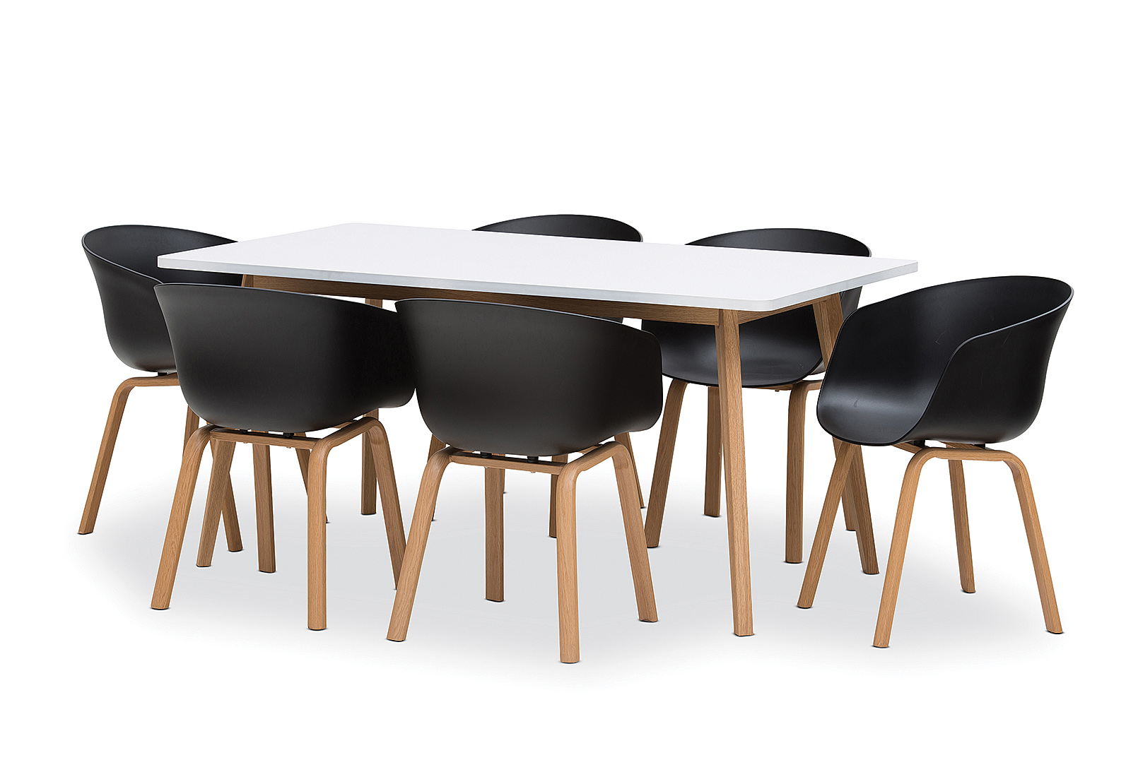 Black Alyssa 7 Piece Dining Suite With Baha Dining Chairs Amart Furniture