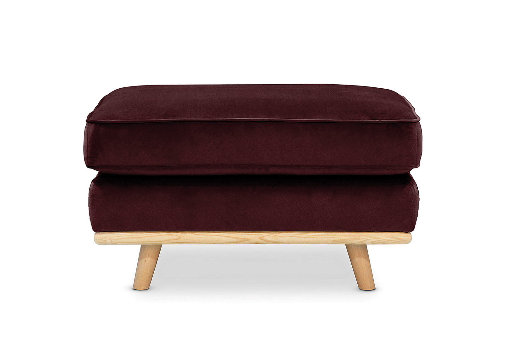 DEEP RED LORAS VELVET Ottoman Amart Furniture