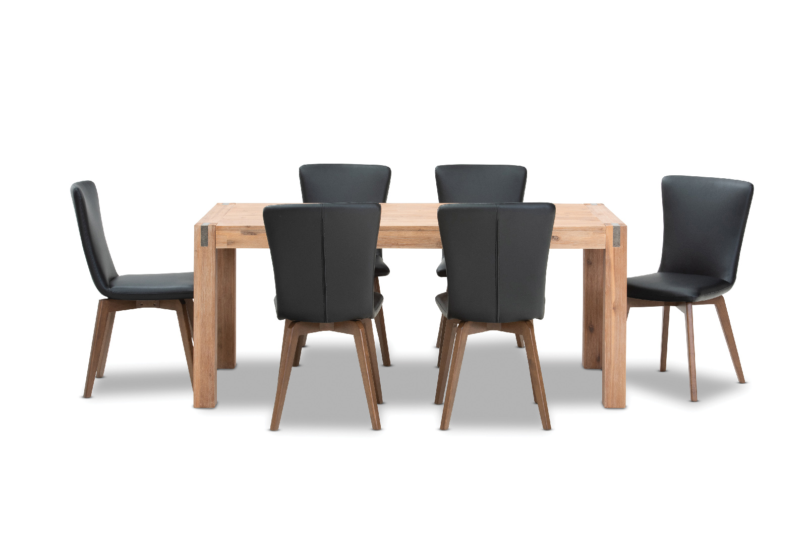 BLACK SILVERWOOD 7 Piece Dining Suite with Allcot Dining Chair