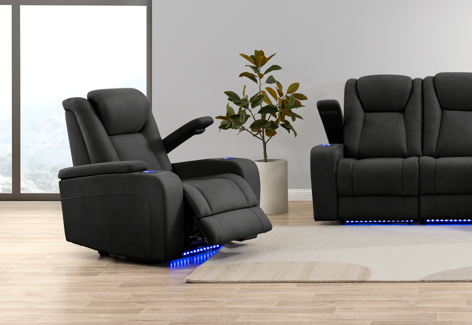 CHARCOAL SENTINAL MK2 Fabric Electric Recliner