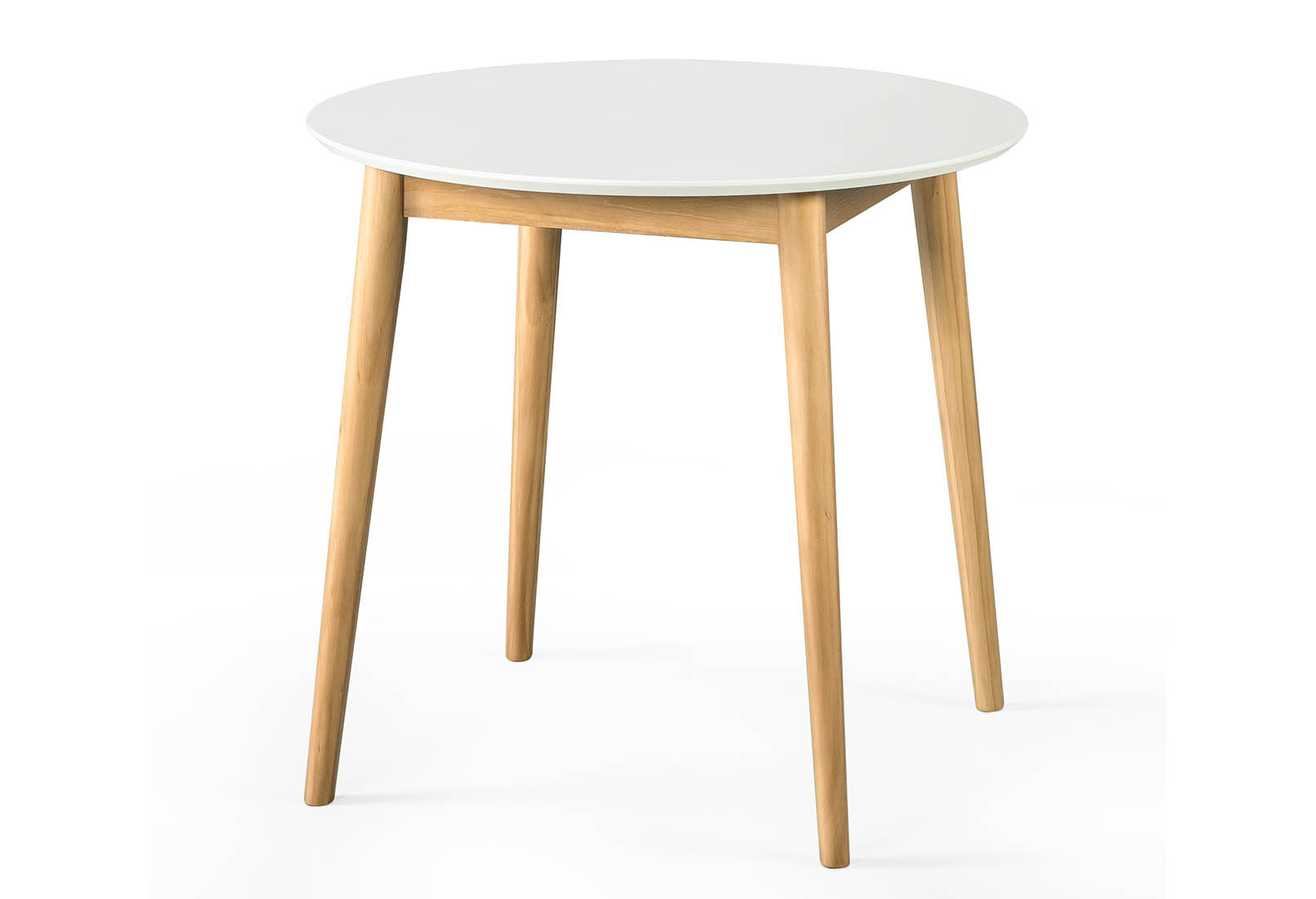 WHITE/NATURAL ROMAN White/Natural 800 Round Dining Table Amart Furniture