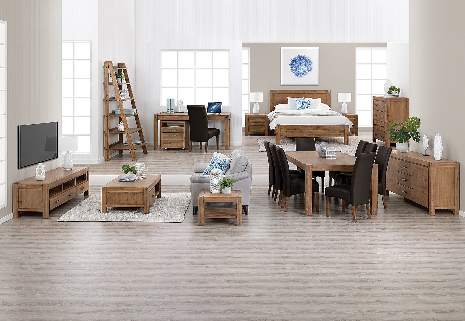 CHOCOLATE SILVERWOOD 21 Piece Package Amart Furniture