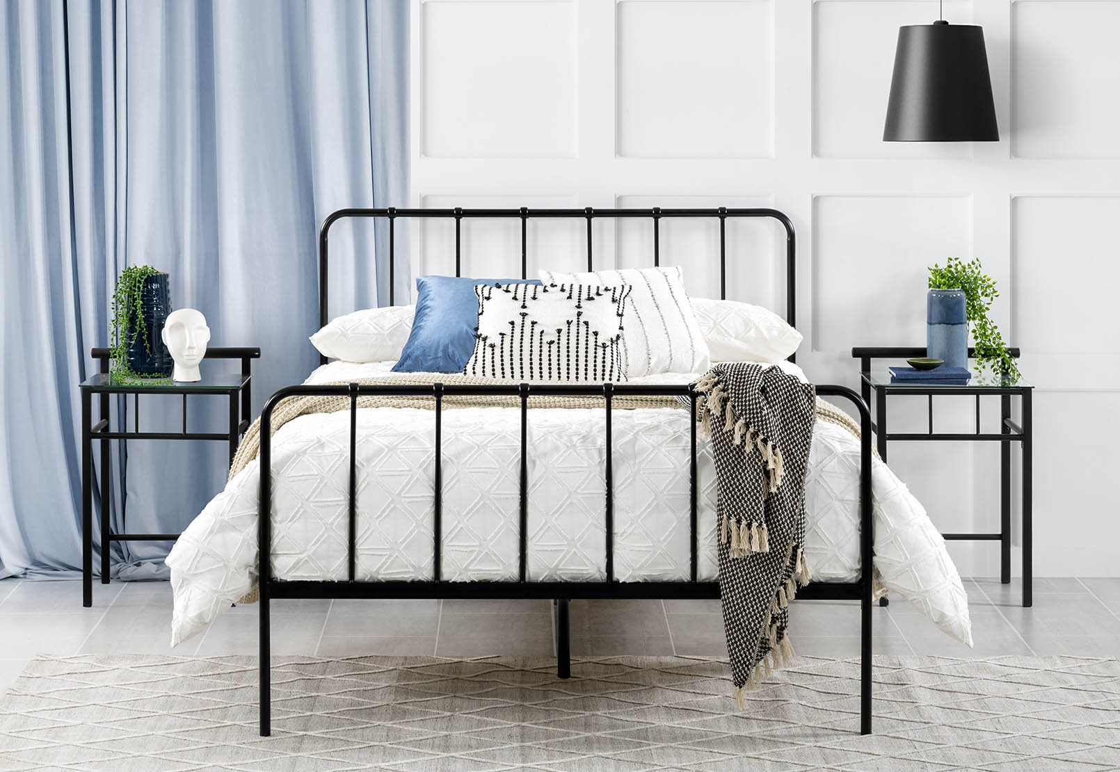 BLACK EDINBURGH Black Double Bed Amart Furniture