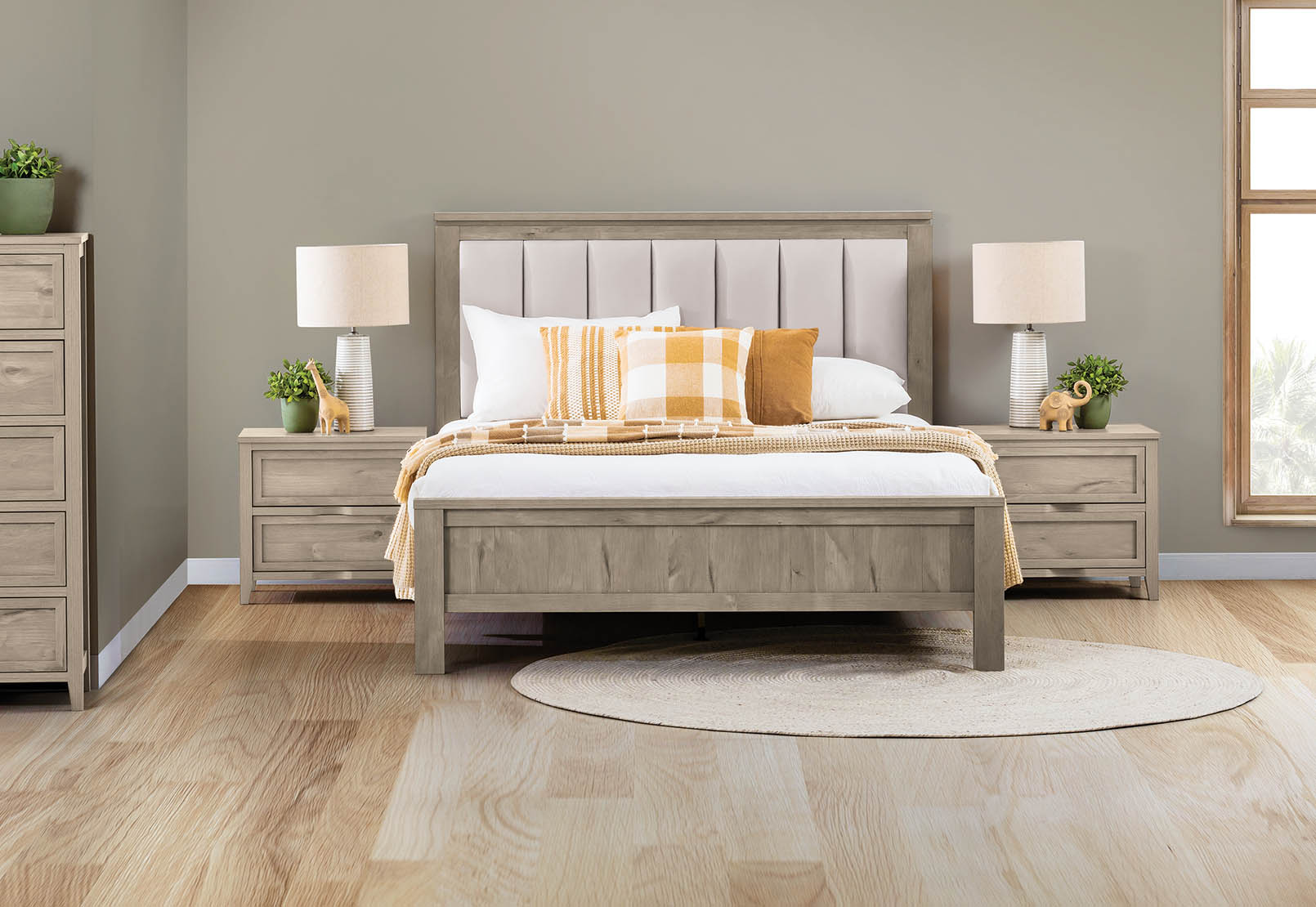 WHITE WASH BRYNBURG Queen Bed Amart Furniture